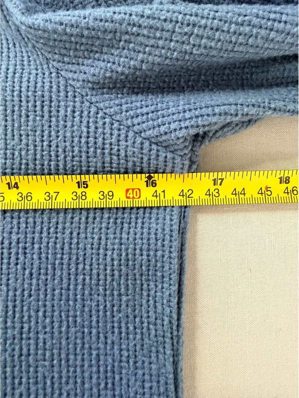 Abercrombie Kids Boys 11/12 Blue Waffle Thermal Long Sleeve Moose Logo